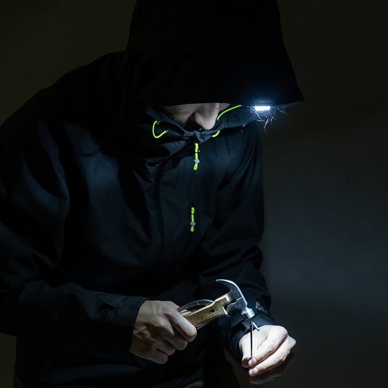 Makku×Hilander フーディライト レインジャケット ブラック【発送予定1~2日】
