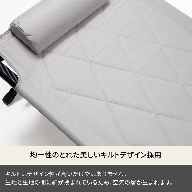 アウトドアベッド GIコット 枕付き 耐荷重180kg レバー式 ブラック【1年保証】【発送予定1~2日】