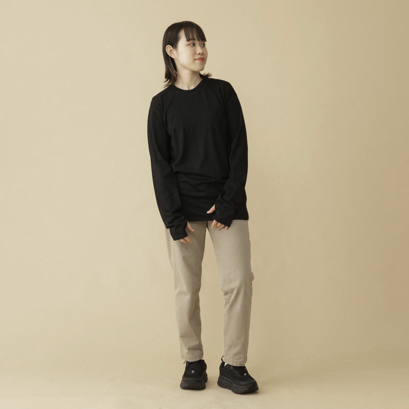 【メリノウール100%】【日本国内縫製】インナー ロングスリーブ Tee【発送予定1~2日】