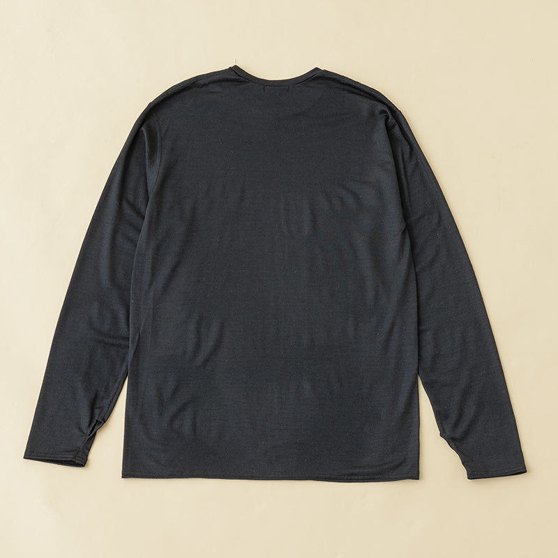 【メリノウール100%】【日本国内縫製】インナー ロングスリーブ Tee【発送予定1~2日】