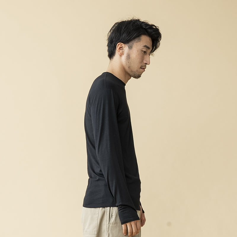 【メリノウール100%】【日本国内縫製】インナー ロングスリーブ Tee【発送予定1~2日】