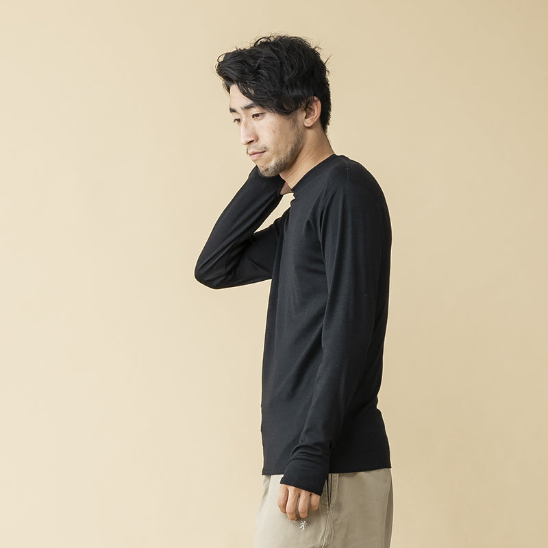 【メリノウール100%】【日本国内縫製】インナー ロングスリーブ Tee【発送予定1~2日】
