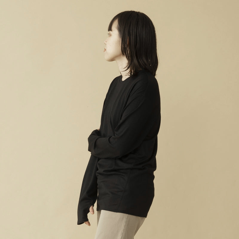 【メリノウール100%】【日本国内縫製】インナー ロングスリーブ Tee【発送予定1~2日】