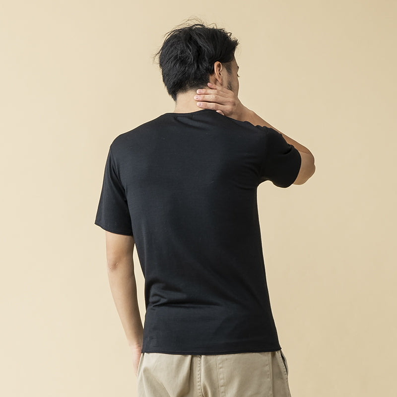 【メリノウール100%】【日本国内縫製】インナー ショートスリーブ Tee【発送予定1~2日】