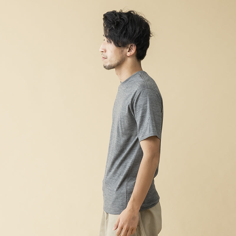 【メリノウール100%】【日本国内縫製】インナー ショートスリーブ Tee【発送予定1~2日】