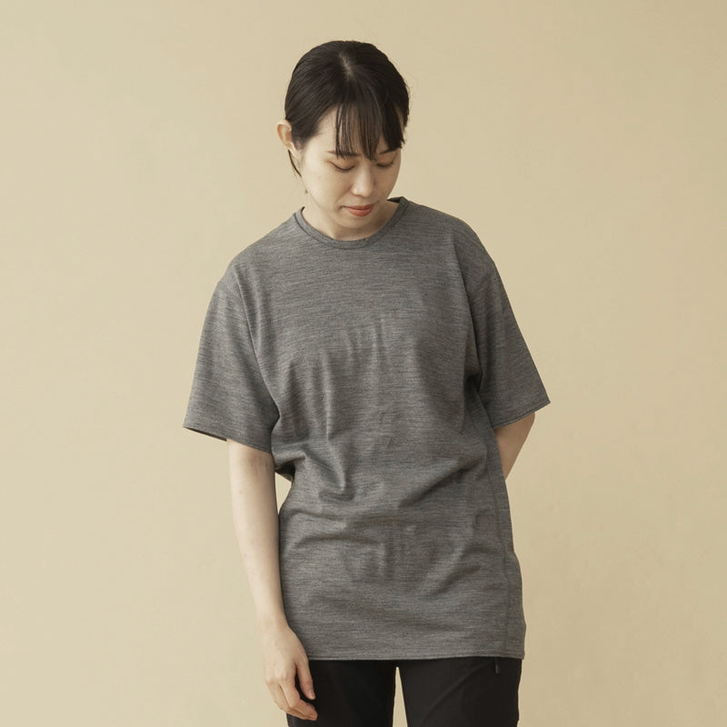 【メリノウール100%】【日本国内縫製】インナー ショートスリーブ Tee【発送予定1~2日】