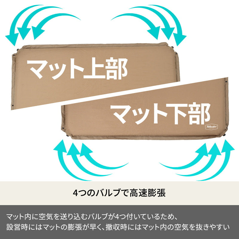 8cm インフレーターマットDX ダブル 枕セット アウトドア 自動膨張【1年保証】【発送予定1~2日】
