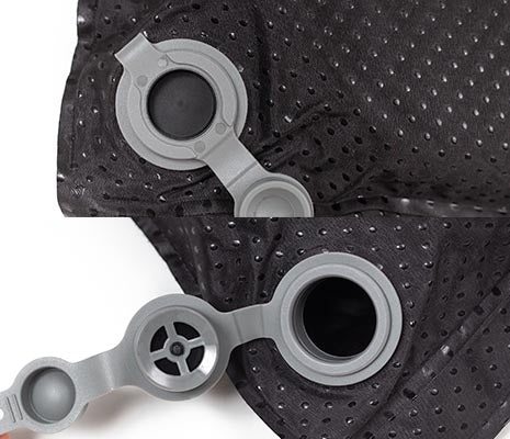 逆止弁付きの大型バルブ採用