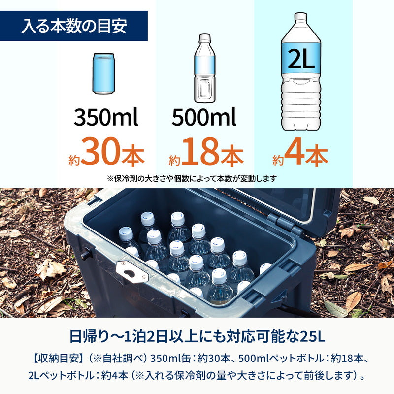 アルミクーラースタンド+ハイランドクーラーボックス ブラック 25L