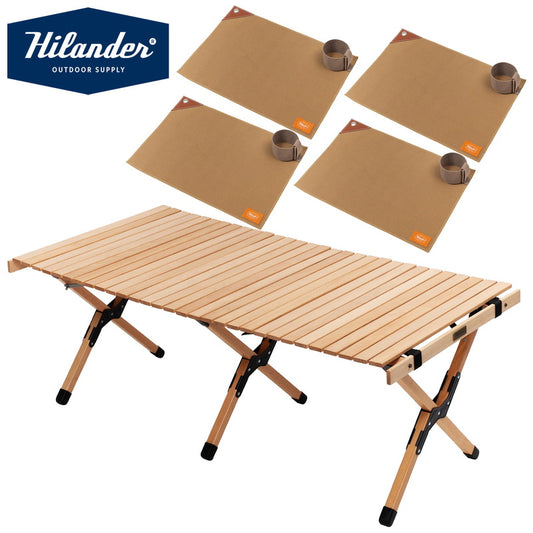 【お得なセット】ウッドロールトップテーブルＥＸ　１２０＋ランチョンマット４枚【発送予定1～2日】