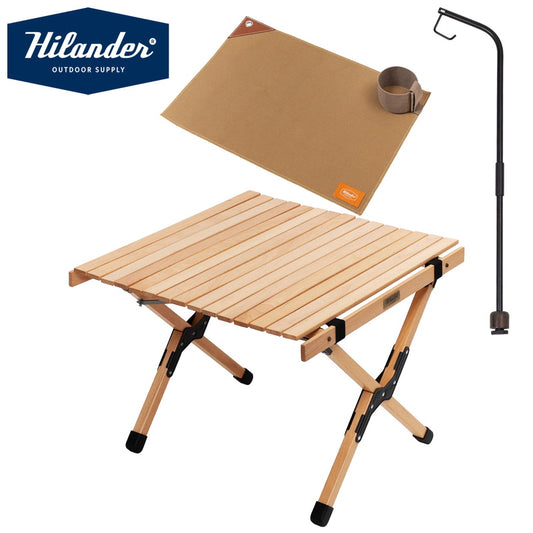 【お得なセット】ウッドロールトップテーブルＥＸ６０＋専用ランタンスタンド＋ランチョンマット【発送予定1～2日】