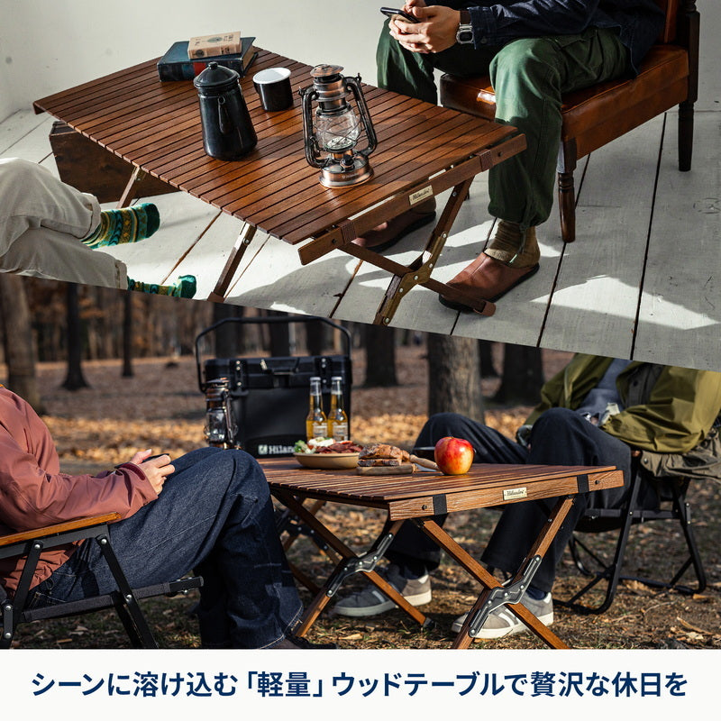 【お得なセット】ウッドロールトップテーブルLIGHT 120＋ジョイントサイドテーブルLIGHT