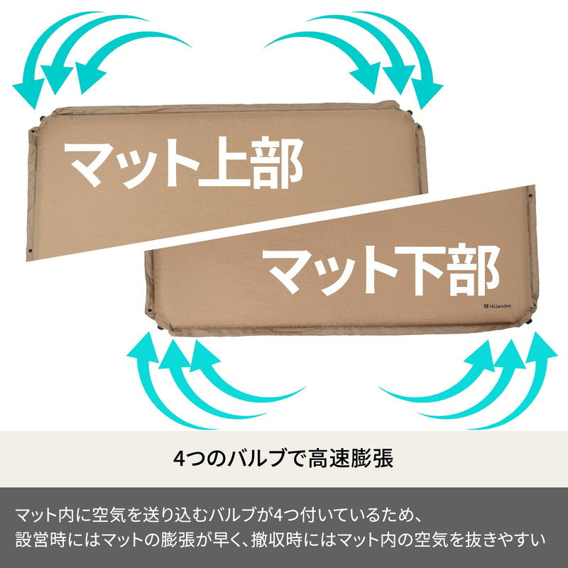 ８ｃｍ　枕付きインフレーターマットＤＸ　キャンプマット　自動膨張【発送予定1～2日】