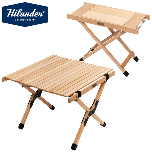 【お得なセット】ウッドロールトップテーブルEX60＋ジョイントサイドテーブル2