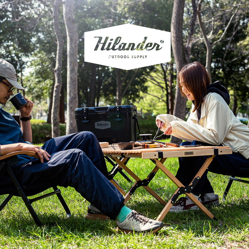 ハイランダー Hilander ウッド ロールトップ テーブル 90 木製 ウッド ファミリー キャンプ バーベキュー アウトドア ウッドロールトップテーブルLIGHT 90 アウトドア