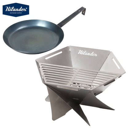 【お得なセット】六花焚き火フライパン２６ｃｍ＋焚き火台　六花（りっか）（梯形五徳付き）【発送予定1～2日】