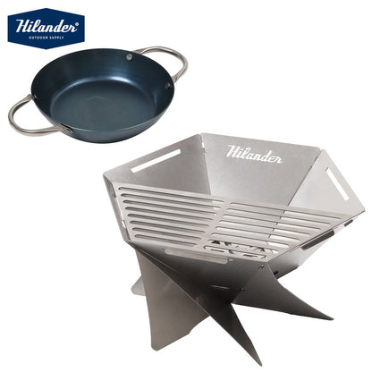 【お得なセット】六花スタッキングパン＋焚き火台　六花（りっか）（梯形五徳付き）