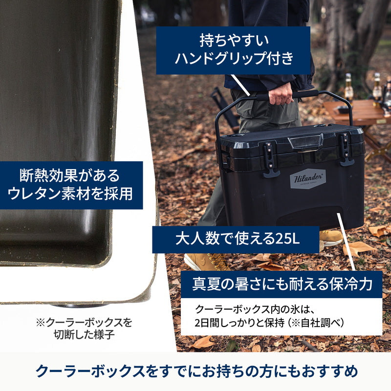 ハイランドクーラーボックス　２５Ｌ　クーラーＢＯＸ　ハード【１年保証】【発送予定1～2日】