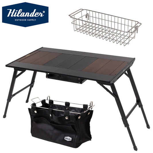 【お得なセット】リットテーブルワイド＋エクステンション　ストレージケース＋メッシュユニット