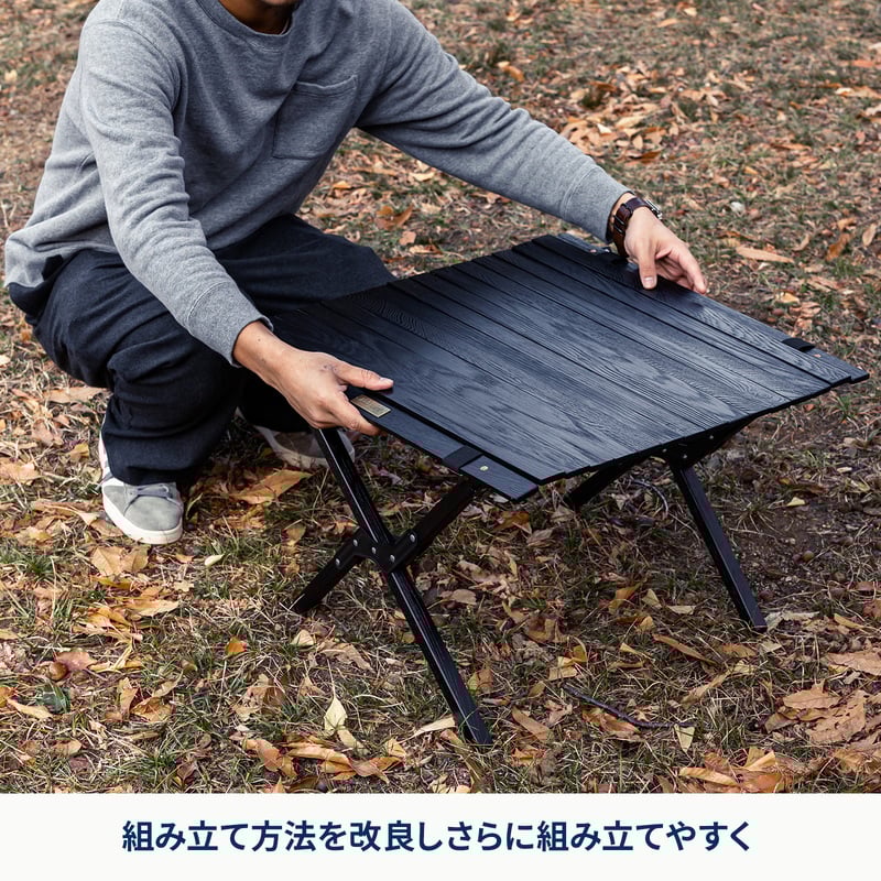 ウッドロールトップテーブルLIGHT 60 ダークブラウン／ブラック【送料無料】【1年保証】