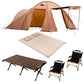 【２０２６福袋】２ルームテント＋マットダブル８ｃｍ＋ウッドロールトップテーブル＋チェア２脚【発送予定1～2日】