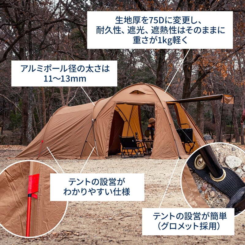 【２０２６福袋】アルミフレーム２ルームテント＋クライマックスインフレーターマットシングル８ｃｍ×２個【発送予定1～2日】