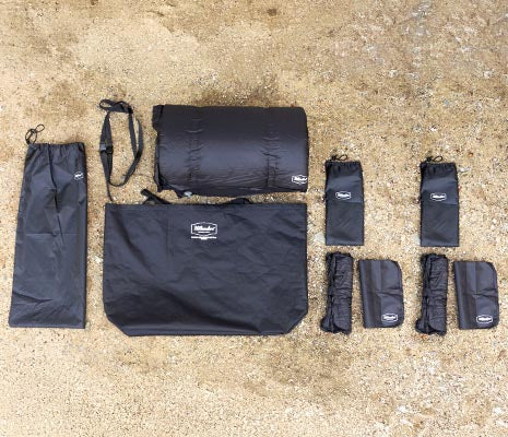 セット内容はマット本体・収納バンド・枕＆枕カバー・収納袋・トートバッグが付属