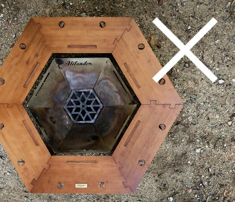 【注意】六角テーブルの中に入れないでください