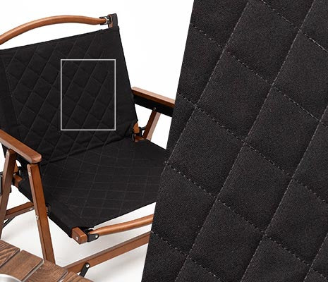 さまざまな角度から負荷がかかっても破れにくく耐久性の高いキルト加工生地