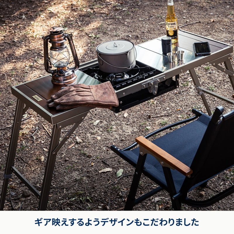 【中古品】ハイランダー リットテーブル（オプションセット売り） お得なセット】リットテーブル＋ストレージケース＋メッシュユニット