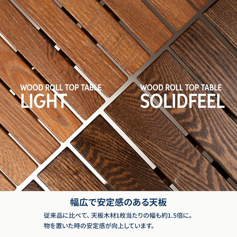 【お得なセット】ウッドロールトップテーブル　ソリッドフィール　１００×７０＋ランチョンマット２枚【発送予定1～2日】