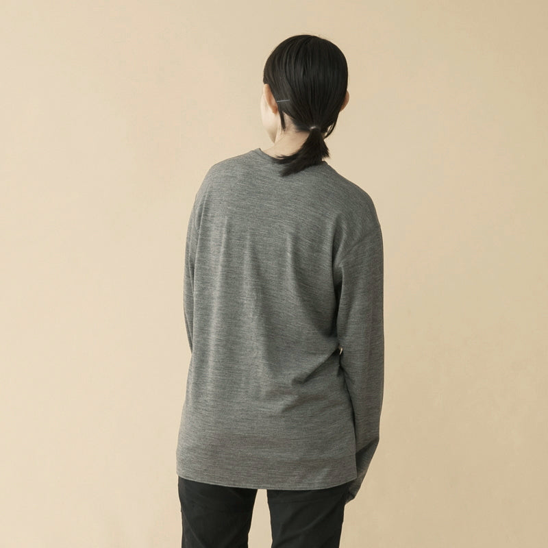 【メリノウール１００％】【日本国内縫製】インナー　ロングスリーブ　Ｔｅｅ【発送予定1～2日】