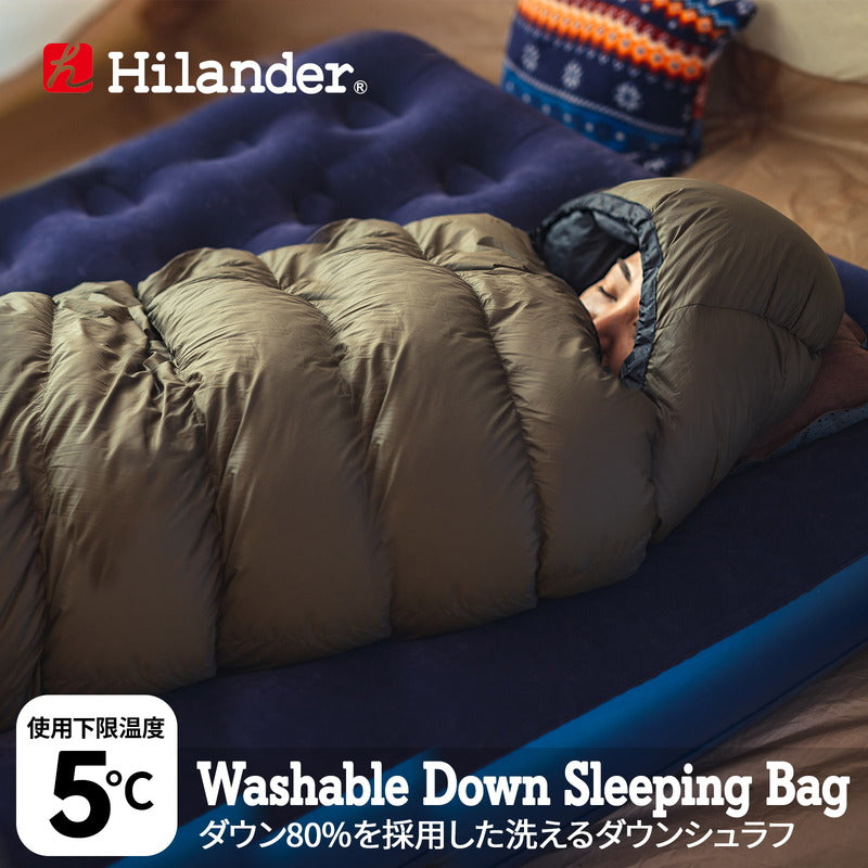 快適睡眠✨グースダウン使用 マミー型寝袋 ダウンシュラフ グリーン